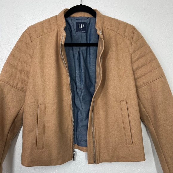 Gap Moto Jacket Wool Camo M, - Picture 6 of 16